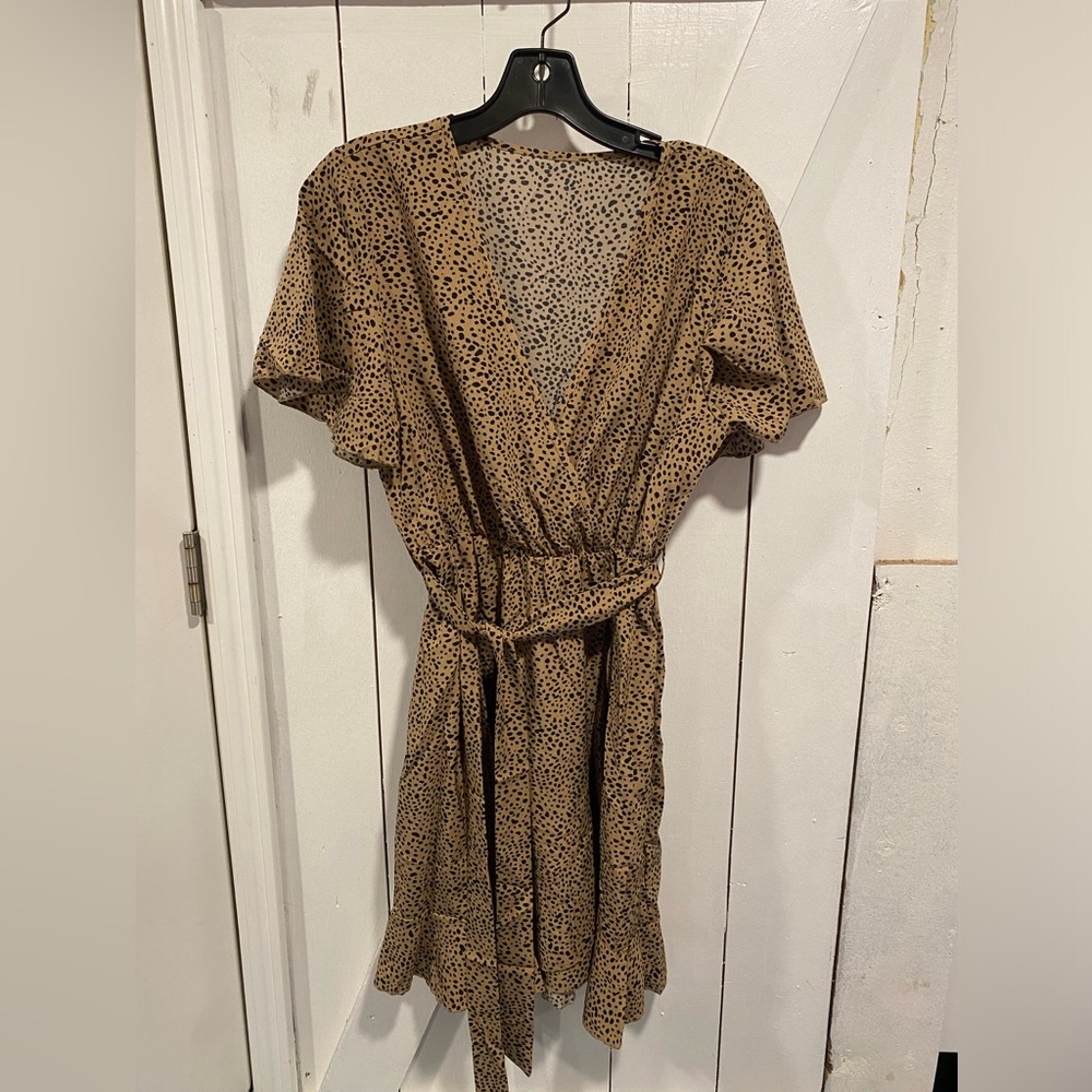 Leopard dress size medium with wrap